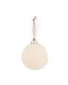 Lot de 10 boules de Noël Fultom en bois naturel - 5x0.2x5 cm