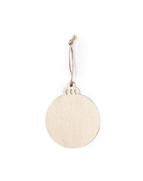 Lot de 10 boules de Noël Fultom en bois naturel - 5x0.2x5 cm