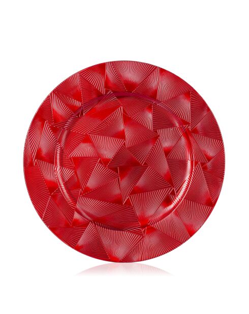Plateau de Noël à motifs rouge - 33x33x1.5 cm