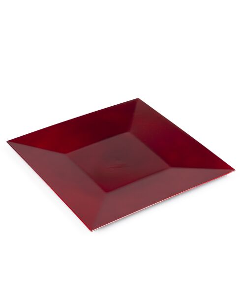 Plateau de Noël carré rouge - 32x32x2 cm