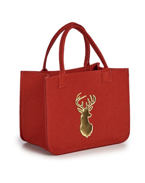 Sac de décoration de Noël rouge  - 39x19x42 cm