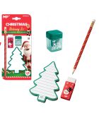 6 pezzi di scatola di cancelleria natalizia a forma di albero rosso - 11x3x24,8 cm