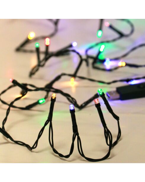 Guirlande micro LED 100 lumières multicolores