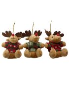 Set van 3 rendierhangers met jersey - 11 cm