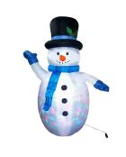 Bonhomme de neige gonflable avec gonfleur blanc - 180 cm