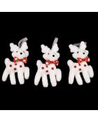Lot de 3 rennes en mousse blancs - 7x3x7 cm
