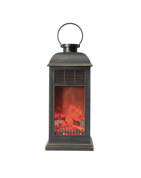 Cheminée décorative LED dorée - 17.5x17.5x41 cm