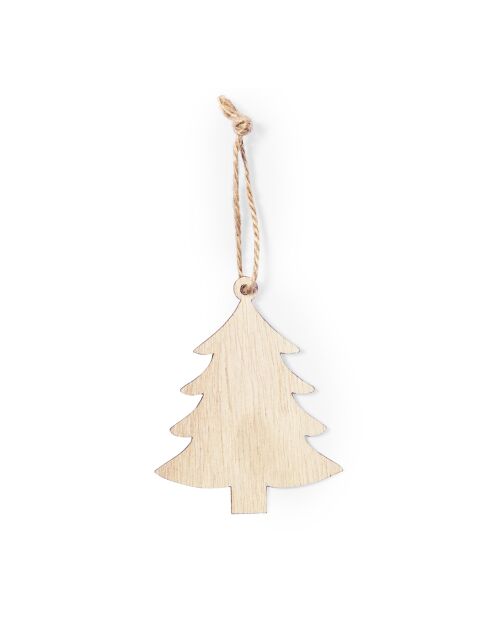 Lot de 10 décorations de Noël Fultom en bois naturel - 5x0.2x5 cm
