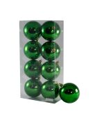 Lot de 8 boules de Noël vert vif - 7 cm