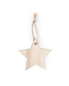 Lot de 10 étoiles de Noël Fultom en bois naturel - 5x0.2x5 cm