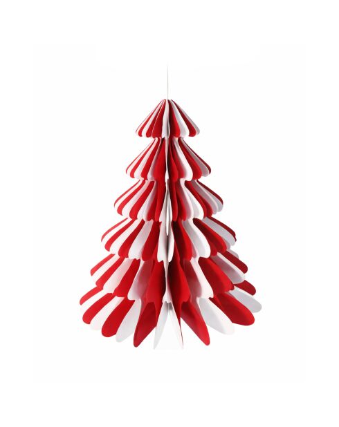 Set di 6 decorazioni natalizie in carta a forma di nido d'ape rosso - 30x26,4 cm