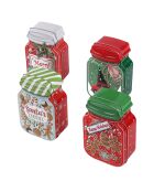 6 pièces de Coffret cadeau de Noël en forme de bouteille métallique multicolores