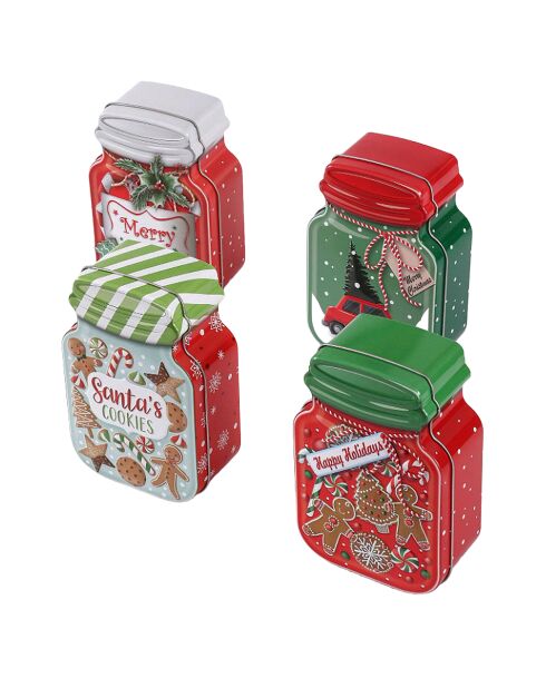 Confezione regalo natalizia da 6 pezzi a forma di bottiglia metallica multicolore