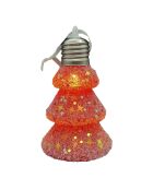 Set van 6 fel oranje kerstballen - 12 cm