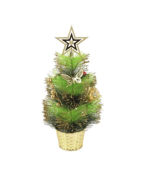 Groene decoratieve kerstboom - 10x5x40 cm