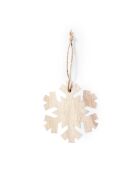 Lot de 10 décorations flocons de neige Fultom en bois naturel  - 5x0.2x5 cm
