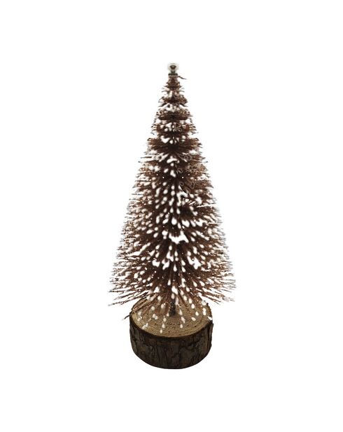Lot de 12 sapins de Noël décoratifs marron - 10 cm