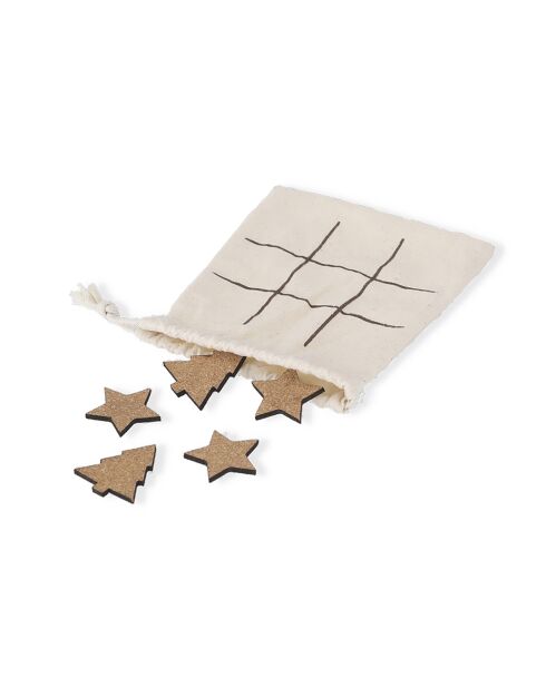 Jeu de morpion de Noël Bronso en bois - 12.5x2x15.5 cm