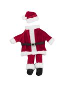 Housse de bouteille en peluche rouge  - 16x2x32 cm