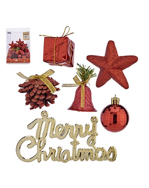 Décoration de sapin de Noël rouge  - 20x8x30 cm