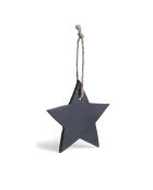 Decorazione natalizia Vondix con motivo a stelle grigie - 7x1x7 cm
