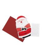 Set di 10 biglietti regalo natalizi Coda di Poxtail con motivo rosso di Babbo Natale - 16x2x11 cm