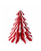 Lot de 3 décorations de Noël en papier alvéolé rouge et blanc- 45x39.6 cm