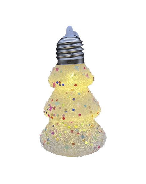 Set van 6 gele lichtgevende kerstballen - 12 cm