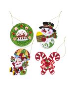 Lot de 4 figurines en mousse de Noël à 12 modèles de noel aléatoires multicolores  - 10x0.5x13 cm
