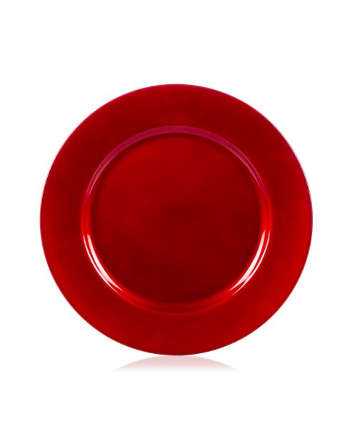 Plateau de Noël uni rouge - 33x1.6x33 cm