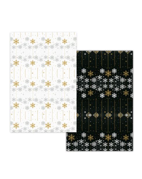 Lot de 10 rouleaux de papier de Noëlà  2 motifs noirs