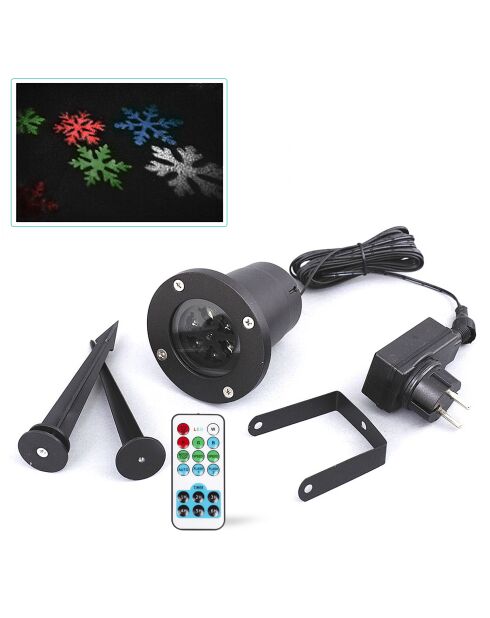 Projecteur laser LED multicolore avec détection de mouvement noir – 14x14x12 cm