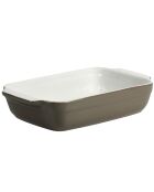 TAUPEFARBENER KERAMIKOFEN UND INDUKTIONSSCHALE 25x15x5 CM