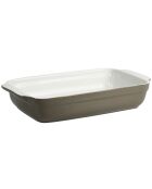 TAUPEFARBENER KERAMIKOFEN UND INDUKTIONSSCHALE 31x18,5x5,5 CM