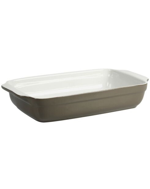 TAUPEFARBENER KERAMIKOFEN UND INDUKTIONSSCHALE 31x18,5x5,5 CM