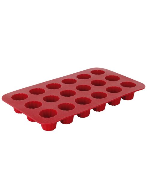 2x18 moules silicone canneles coloris aléatoire gris/rouge - 29x17 cm