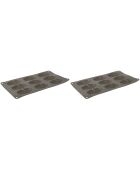 2x9 siliconen vormpjes candy madeleines grijs 29x17x1,5 cm