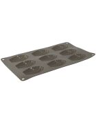 2x9 siliconen vormpjes candy madeleines grijs 29x17x1,5 cm