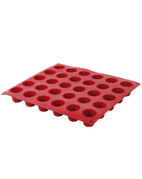 2 rote Miniformen, geriffelt, 29,4 x 26,8 cm