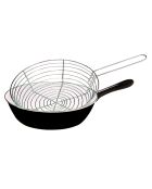 Poêle à friture induction noire - 41x26 cm
