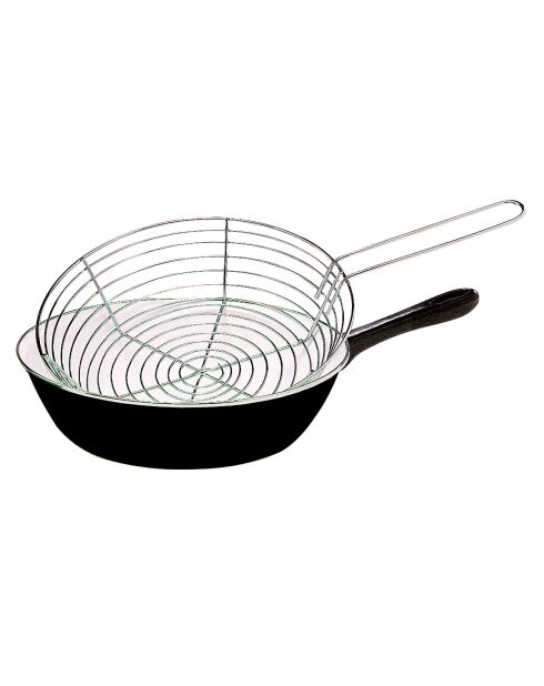 Poêle à friture induction noire - 41x26 cm
