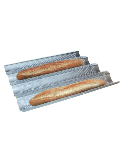 Moule a 4 baguettes et tuiles en fer revetu gris