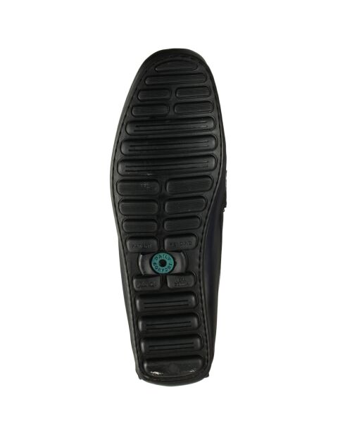 Elegantes mocasines de piel con suela de goma azul marino