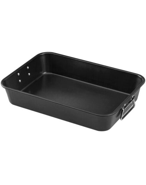 Plat a four carbon steel noir - 32x25x7 cm
