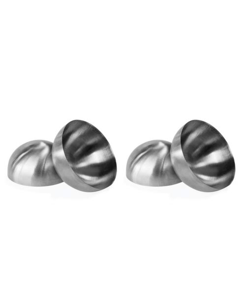 4 Dômes de présentation en Acier gris - D.8 cm