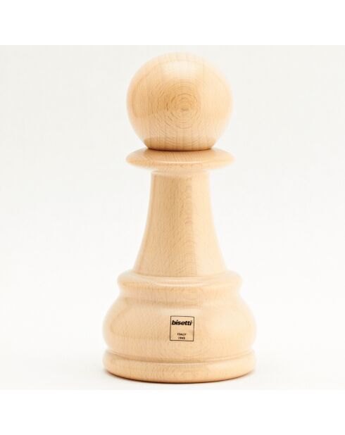 Moulin à épices Pion d'Echec blanc laqué - 16.5 cm