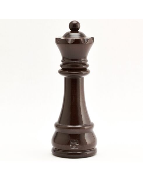 Moulin à épices reine d'échec noir laqué 23 cm