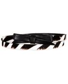 Ceinture en Cuir façon poulain zébrée noir/blanc