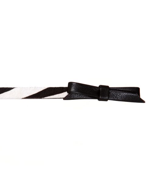 Ceinture en Cuir façon poulain zébrée noir/blanc