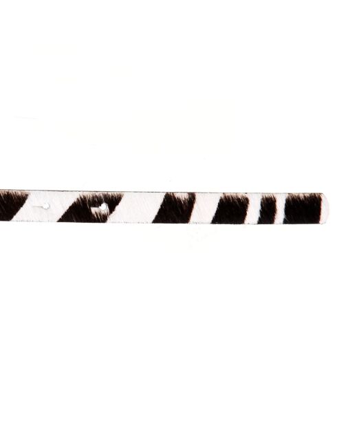 Ceinture en Cuir façon poulain zébrée noir/blanc